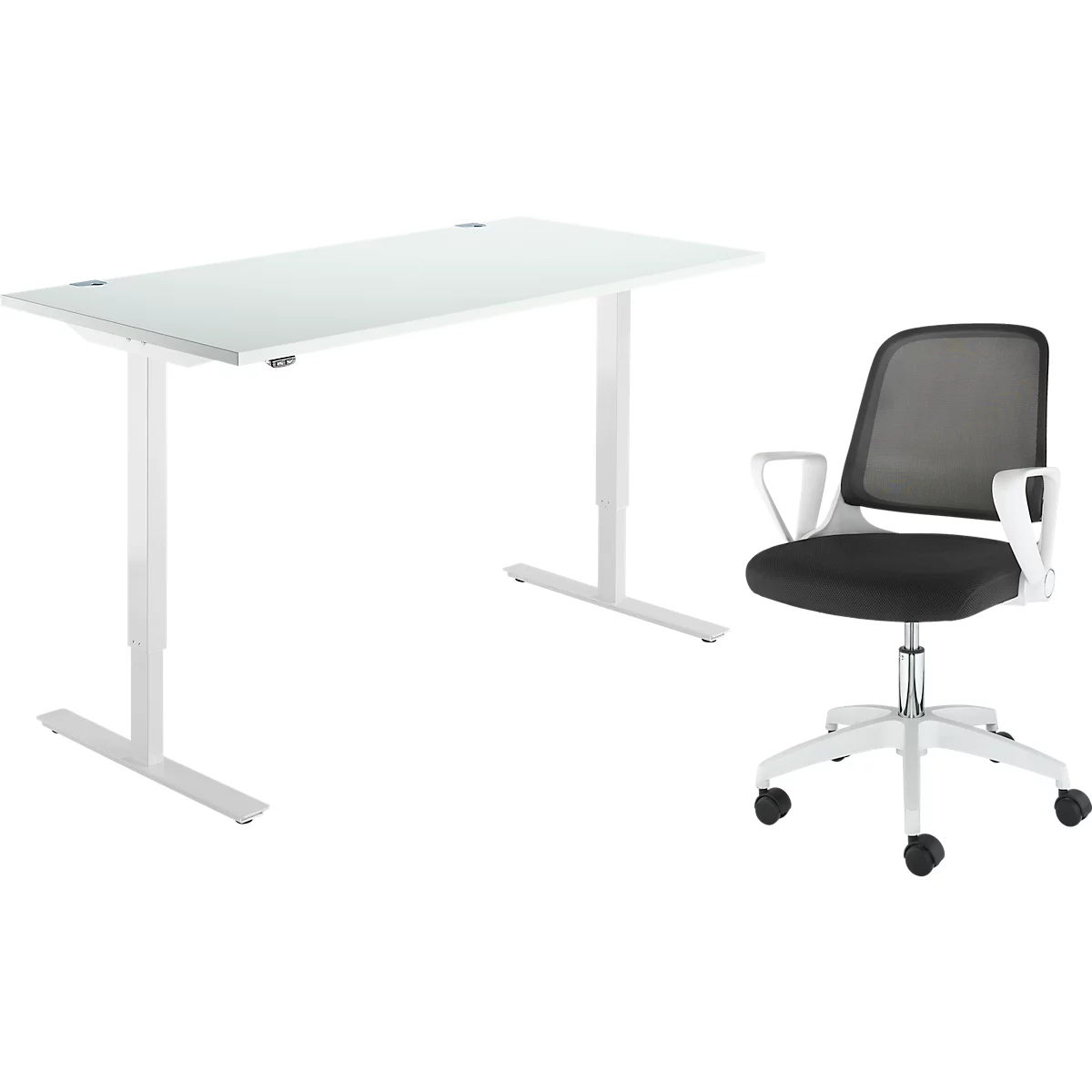 2-tlg. Büromöbel-Set, Schreibtisch Start Off, Elektrisch Höhenverstellbar, Lichtgrau/weiß 1 2-tlg. Büromöbel-Set, Schreibtisch Start Off, Elektrisch Höhenverstellbar, Lichtgrau/weiß
