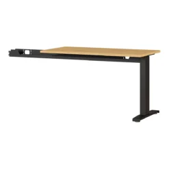 90°-Anbautisch Agenda Home, C-Fuß, B 1130 X T 600 X H 680-880 Mm, Höhenverstellbar, Eiche/schwarz