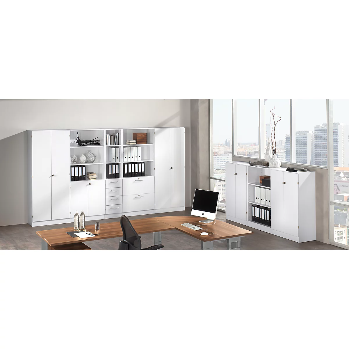 Aktenschrank, 5 OH, Abschließbar, B 800 X T 420 X H 2004 Mm, Weiß/weiß 2 Aktenschrank, 5 OH, Abschließbar, B 800 X T 420 X H 2004 Mm, Weiß/weiß – Bild 2