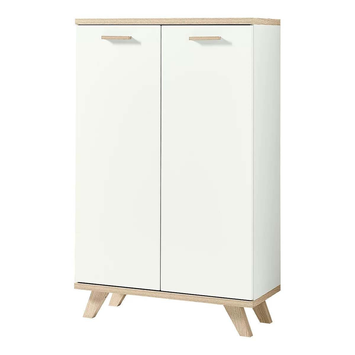 Aktenschrank OSLO, 3 Ordnerhöhen, B 750 X T 370 X H 1220 Mm, Weiß/Sanremo-Eiche-Nb. 1 Aktenschrank OSLO, 3 Ordnerhöhen, B 750 X T 370 X H 1220 Mm, Weiß/Sanremo-Eiche-Nb.