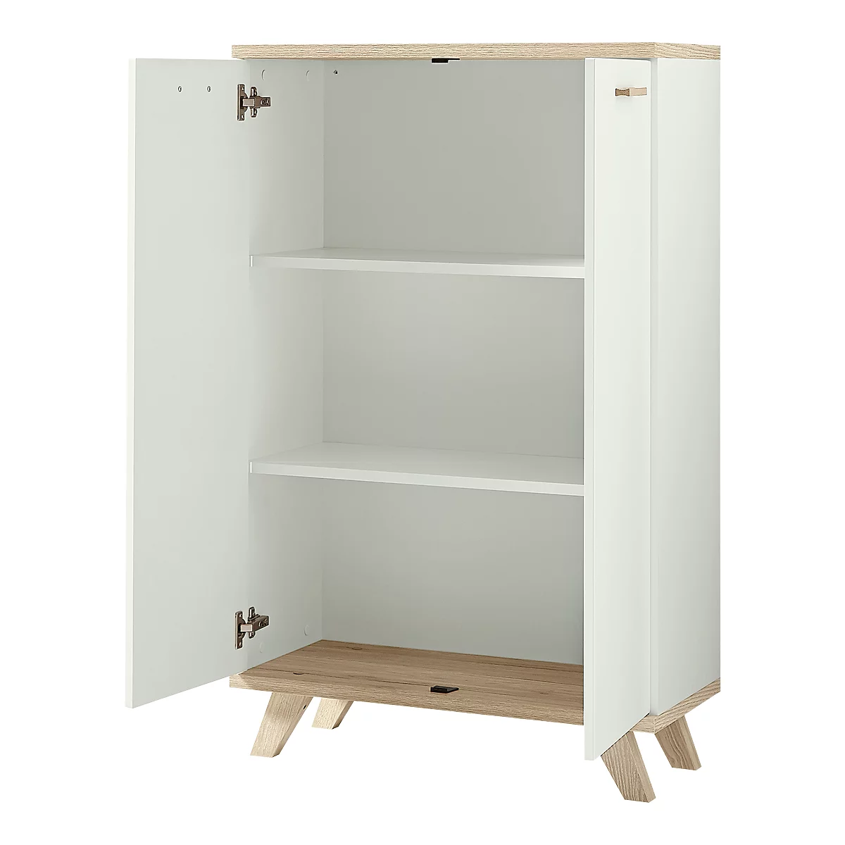 Aktenschrank OSLO, 3 Ordnerhöhen, B 750 X T 370 X H 1220 Mm, Weiß/Sanremo-Eiche-Nb. 2 Aktenschrank OSLO, 3 Ordnerhöhen, B 750 X T 370 X H 1220 Mm, Weiß/Sanremo-Eiche-Nb. – Bild 2