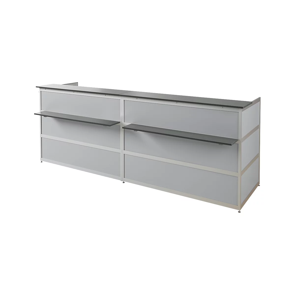 Anbautheke Tool, Gerade, B 1470 X T 850 X H 1100 Mm, Anthrazit/MDF Silber 2 Anbautheke Tool, Gerade, B 1470 X T 850 X H 1100 Mm, Anthrazit/MDF Silber – Bild 2