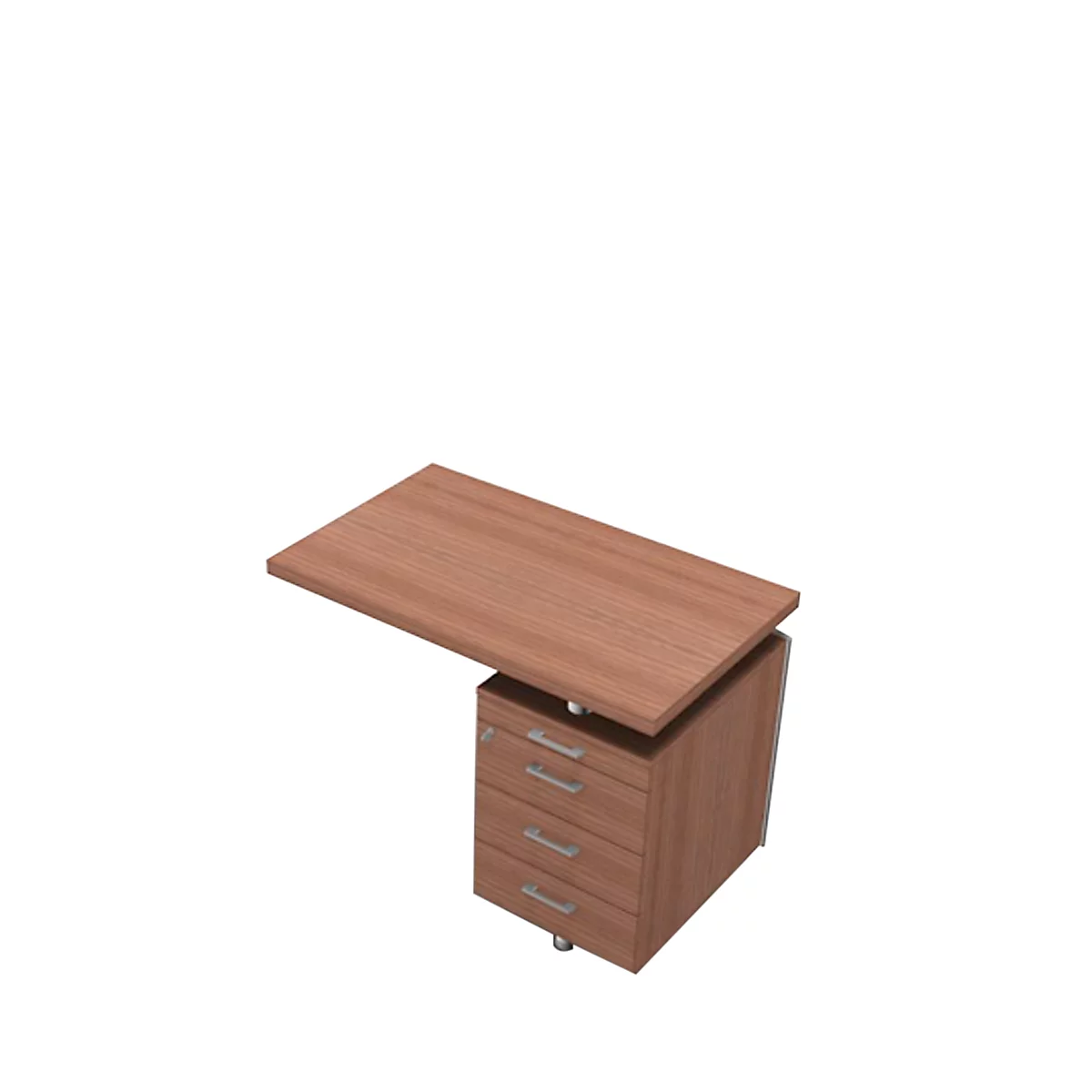 Ansatztisch Mit Container X-TIME-WORK, Wangen, Rechteck, B 1000 X T 600 X H 730 Mm, Nuss Canaletto-Dekor/weiß 1 Ansatztisch Mit Container X-TIME-WORK, Wangen, Rechteck, B 1000 X T 600 X H 730 Mm, Nuss Canaletto-Dekor/weiß