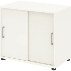 Anstellschrank TEMPIO, Aus Holz, 2 Schiebetüren, 2 OH, B 800 X T 430 X H 740 Mm, Weiß/weiß