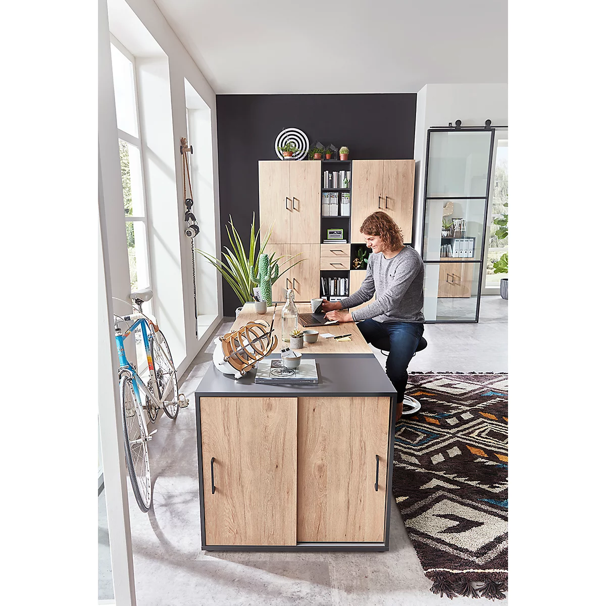 Anstellschrank TEMPIO, Aus Holz, 2 Schiebetüren, 2 OH, B 800 X T 430 X H 740 Mm, Weiß/weiß 5 Anstellschrank TEMPIO, Aus Holz, 2 Schiebetüren, 2 OH, B 800 X T 430 X H 740 Mm, Weiß/weiß – Bild 5