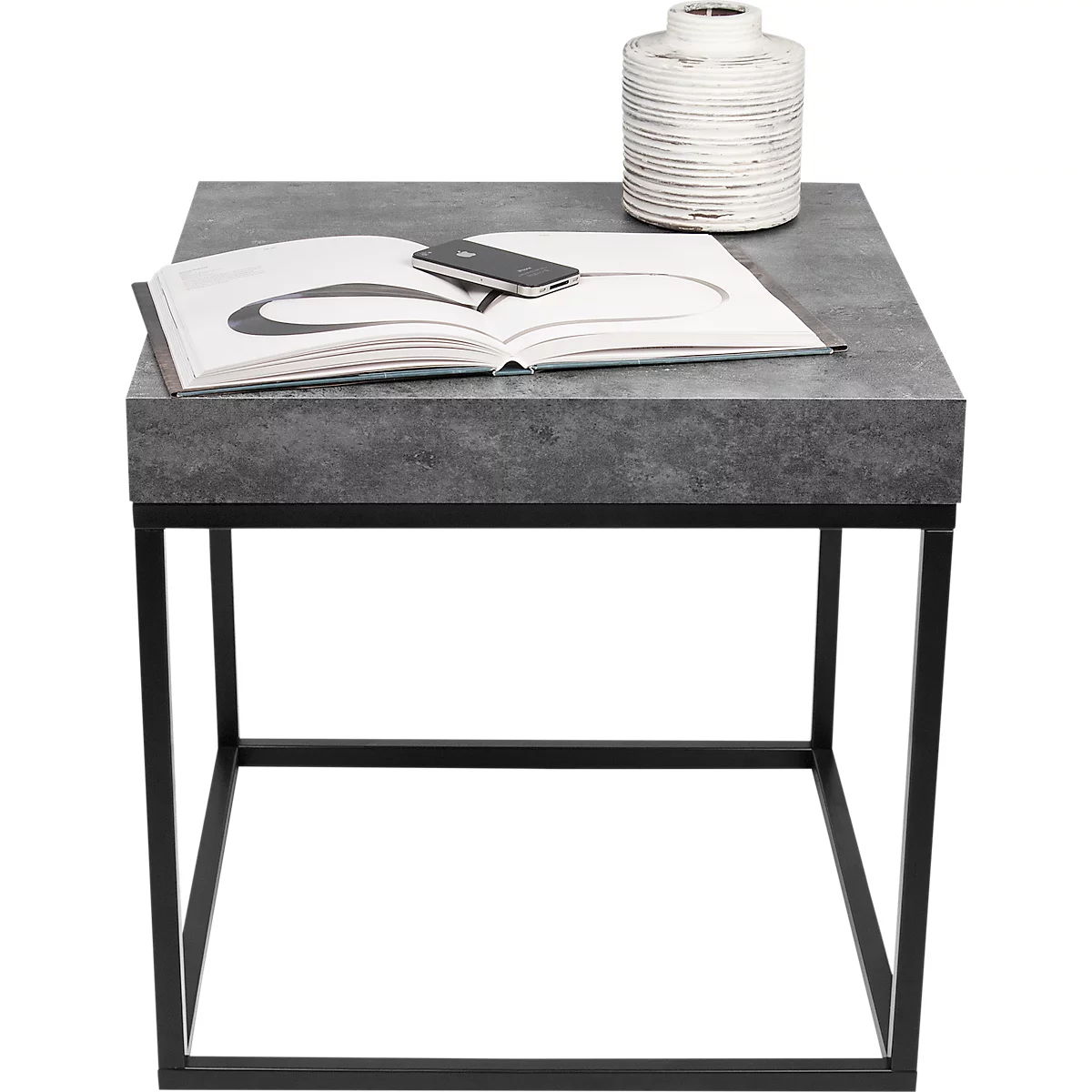 Beistelltisch Beton, 550 X 550 X 530 Mm, Schwarz 2 Beistelltisch Beton, 550 X 550 X 530 Mm, Schwarz – Bild 2