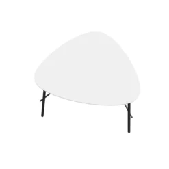 Beistelltisch Paperflow Lazy, Trapezform, Furniertes MDF, Stahlgestell, B 605 X T 500 X H 450 Mm, Weiß/schwarz