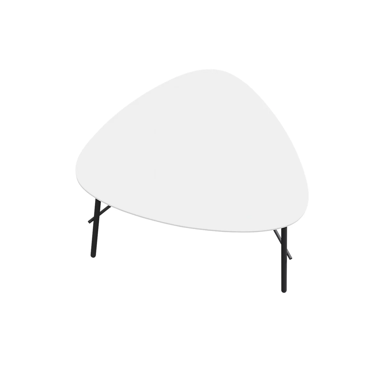 Beistelltisch Paperflow Lazy, Trapezform, Furniertes MDF, Stahlgestell, B 605 X T 500 X H 450 Mm, Weiß/schwarz 1 Beistelltisch Paperflow Lazy, Trapezform, Furniertes MDF, Stahlgestell, B 605 X T 500 X H 450 Mm, Weiß/schwarz