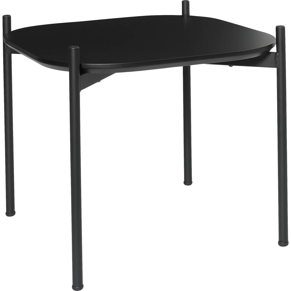 Beistelltisch Paperflow Meet, Quadrat, Furniertes MDF, Stahlgestell, B 500 X T 500 X H 400 Mm, Schwarz/schwarz 1 Beistelltisch Paperflow Meet, Quadrat, Furniertes MDF, Stahlgestell, B 500 X T 500 X H 400 Mm, Schwarz/schwarz