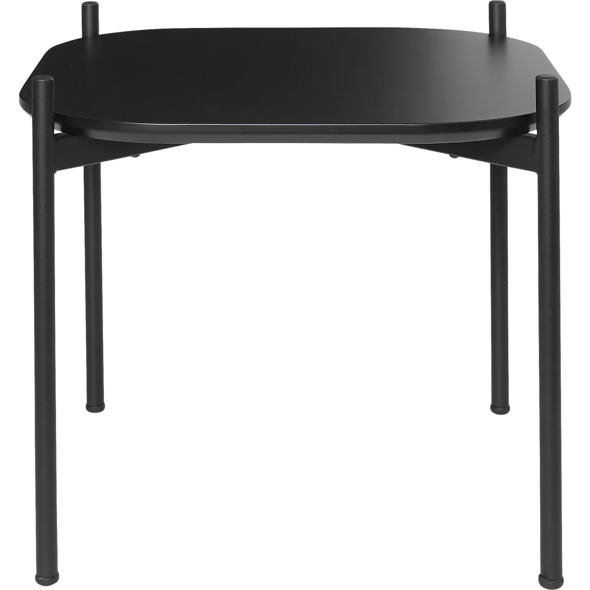 Beistelltisch Paperflow Meet, Quadrat, Furniertes MDF, Stahlgestell, B 500 X T 500 X H 400 Mm, Schwarz/schwarz 2 Beistelltisch Paperflow Meet, Quadrat, Furniertes MDF, Stahlgestell, B 500 X T 500 X H 400 Mm, Schwarz/schwarz – Bild 2