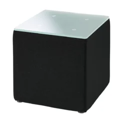 Beistelltisch Wall In, B 410 X T 410 Mm, ESG Milchglasplatte, Mit Bodengleitern, Schwarz