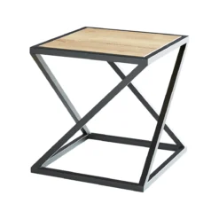 Beistelltisch X, Quadratform, X-Fuß-Gestell, B 500 X T 500 X H 530 Mm, Desinfektionsmittelbeständig, Eiche Rustique