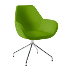 Besucherstuhl KONSIT, Spinnenfuß, Stoff Grün