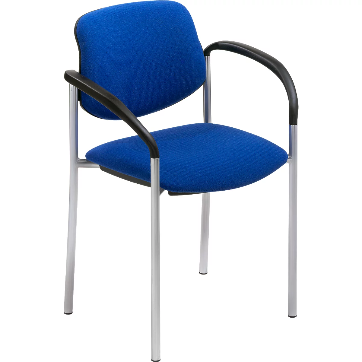 Besucherstuhl Styl, Mit Armlehnen, Stoff Blau, Gestell Alusilbern, Stapelbar Bis Zu 6 Stück 1 Besucherstuhl Styl, Mit Armlehnen, Stoff Blau, Gestell Alusilbern, Stapelbar Bis Zu 6 Stück
