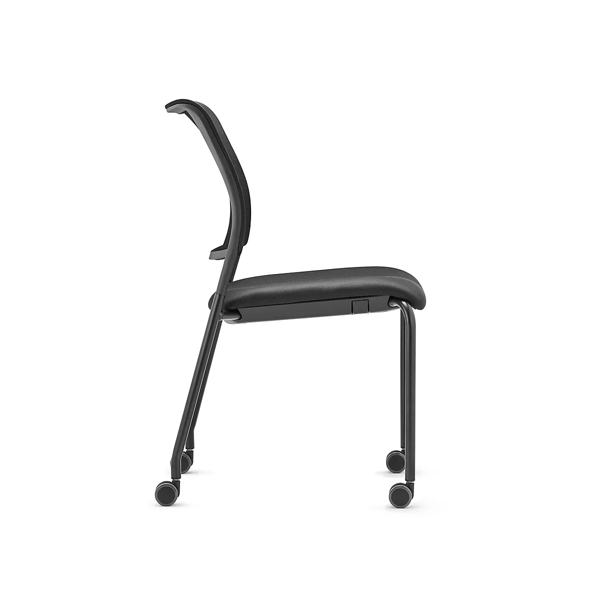 Besucherstuhl To-sync Meet Mesh, Ohne Armlehnen, Netz-Rücken, Polstersitz, Mit Rollen, Schwarz 2 Besucherstuhl To-sync Meet Mesh, Ohne Armlehnen, Netz-Rücken, Polstersitz, Mit Rollen, Schwarz – Bild 2