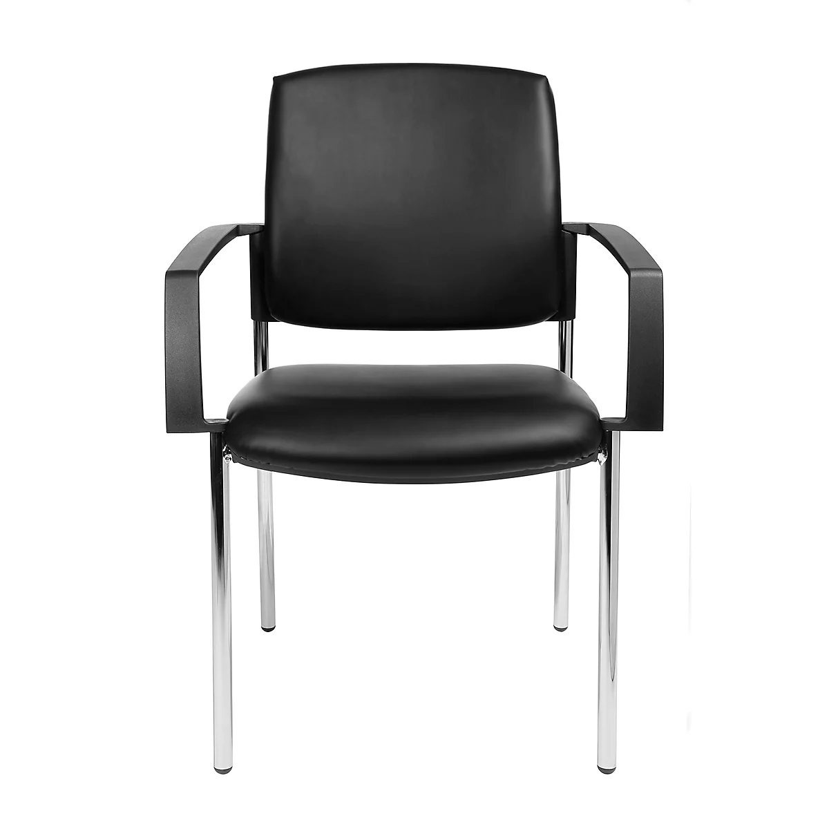Besucherstuhl TOPSTAR BtoB 10, Kunstleder, Desinfektionsmittelbeständig, Stapelbar, Mit Armlehnen, 2er-Set, Schwarz 2 Besucherstuhl TOPSTAR BtoB 10, Kunstleder, Desinfektionsmittelbeständig, Stapelbar, Mit Armlehnen, 2er-Set, Schwarz – Bild 2