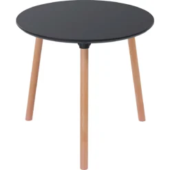 Bistrotisch Palomba, Rund, 3-Fuß Gestell Aus Massivholz, Ø 800 X H 750 Mm, Schwarz/Buche