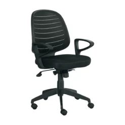 Bürostuhl PABLO, Wippmechanik, Mit Armlehnen & Rückenlehne Mit Netzbespannung, Komfortpolstersitz