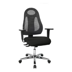 Bürostuhl Topstar FREE ART, Synchronmechanik, Ohne Armlehnen, Atmungsaktive Design-Rückenlehne, Anthrazit