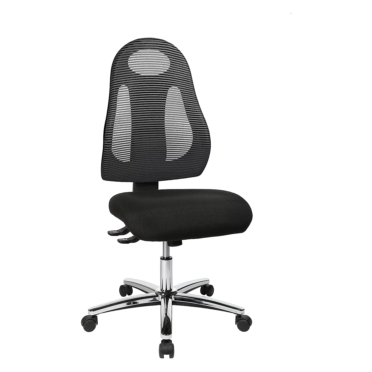 Bürostuhl Topstar FREE ART, Synchronmechanik, Ohne Armlehnen, Atmungsaktive Design-Rückenlehne, Anthrazit 2 Bürostuhl Topstar FREE ART, Synchronmechanik, Ohne Armlehnen, Atmungsaktive Design-Rückenlehne, Anthrazit – Bild 2