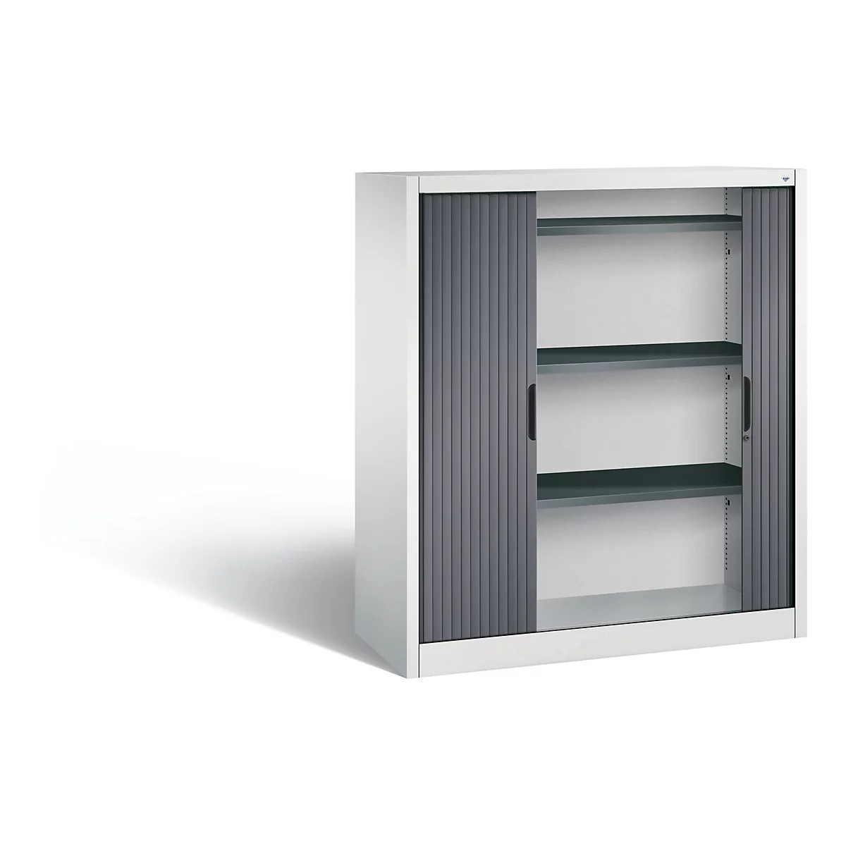 C+P Rollladenschrank Omnispace, H1345B1200T420 Mm, Lichtgrau/Schwarzgrau 2 C+P Rollladenschrank Omnispace, H1345B1200T420 Mm, Lichtgrau/Schwarzgrau – Bild 2