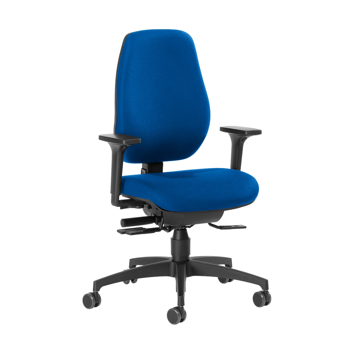 Dauphin Bürostuhl SHAPE 28185, Synchronmechanik, Mit Armlehnen, Hohe Rückenlehne, Blau 1 Dauphin Bürostuhl SHAPE 28185, Synchronmechanik, Mit Armlehnen, Hohe Rückenlehne, Blau