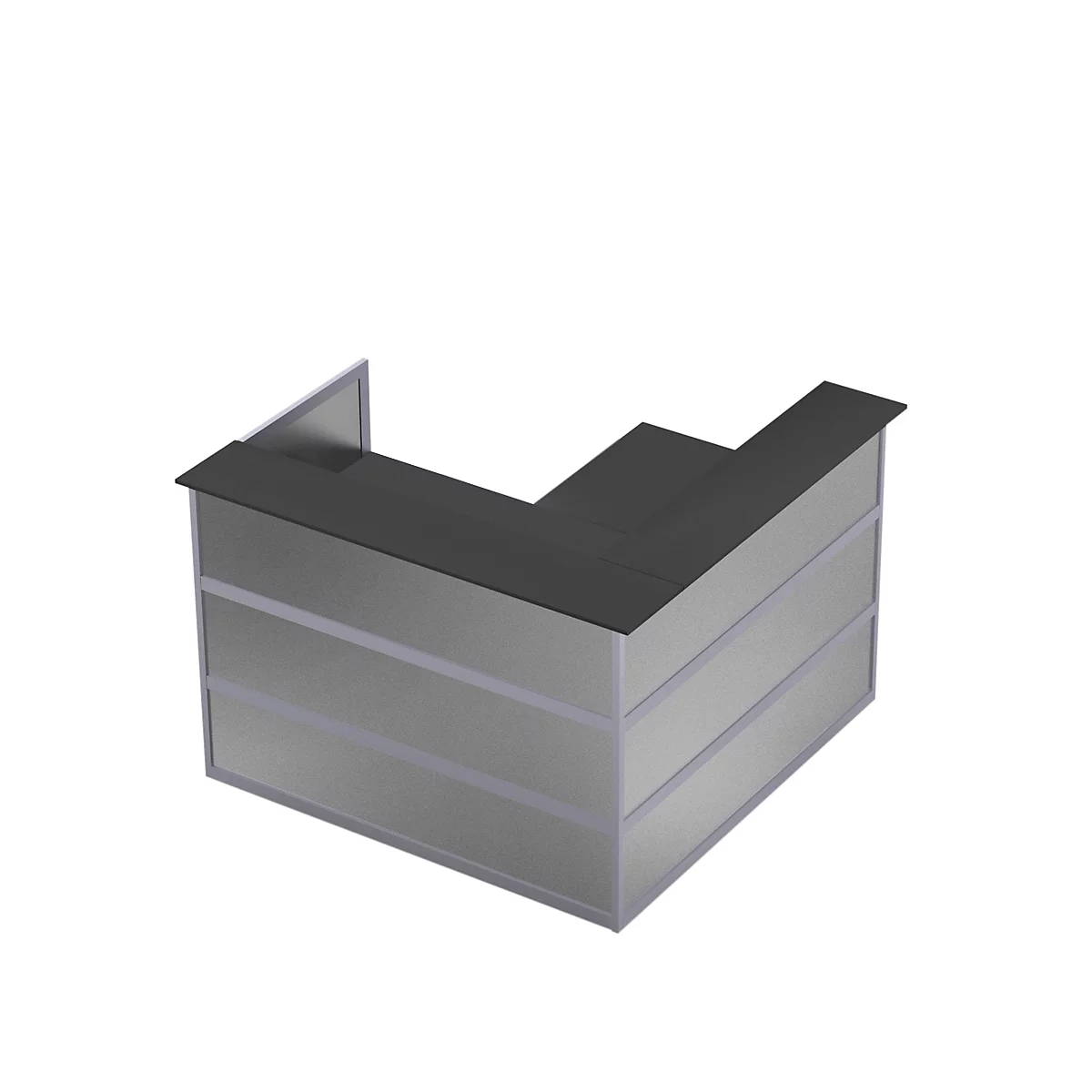 Ecktheke Tool, B 1500 X T 1500 X H 1100 Mm, Anthrazit/MDF Silber 1 Ecktheke Tool, B 1500 X T 1500 X H 1100 Mm, Anthrazit/MDF Silber