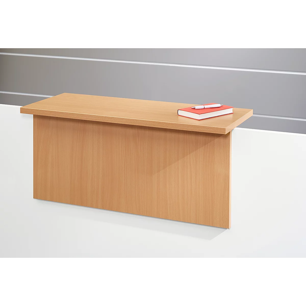 Empfangstheke Come-In, 1 Ablage, Gerade, Breite 1600 Mm, Weiß/Buche-Dekor 2 Empfangstheke Come-In, 1 Ablage, Gerade, Breite 1600 Mm, Weiß/Buche-Dekor – Bild 2