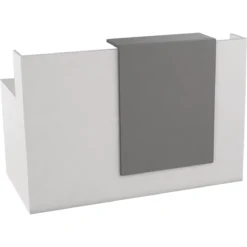 Empfangstheke Pisa, Mit Ablage Und Seitenplatten, B 1600 X T 800 X H 1100 Mm, Graphit/weiß