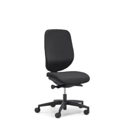 Giroflex Bürostuhl 353, Ohne Armlehnen, Auto-Synchronmechanik, Muldensitz, Schwarz/schwarz