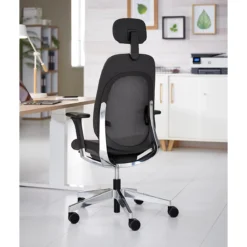 Giroflex Bürostuhl 40, Mit Armlehnen, Synchronmechanik, Muldensitz, Lordosen- & Kopfstütze, Schwarz/alusilber -Berühmt Büromöbel Geschäft giroflex buerostuhl 40 mit armlehnen synchronmechanik muldensitz lordosen kopfstuetze schwarz alusilber img SI 141818 F