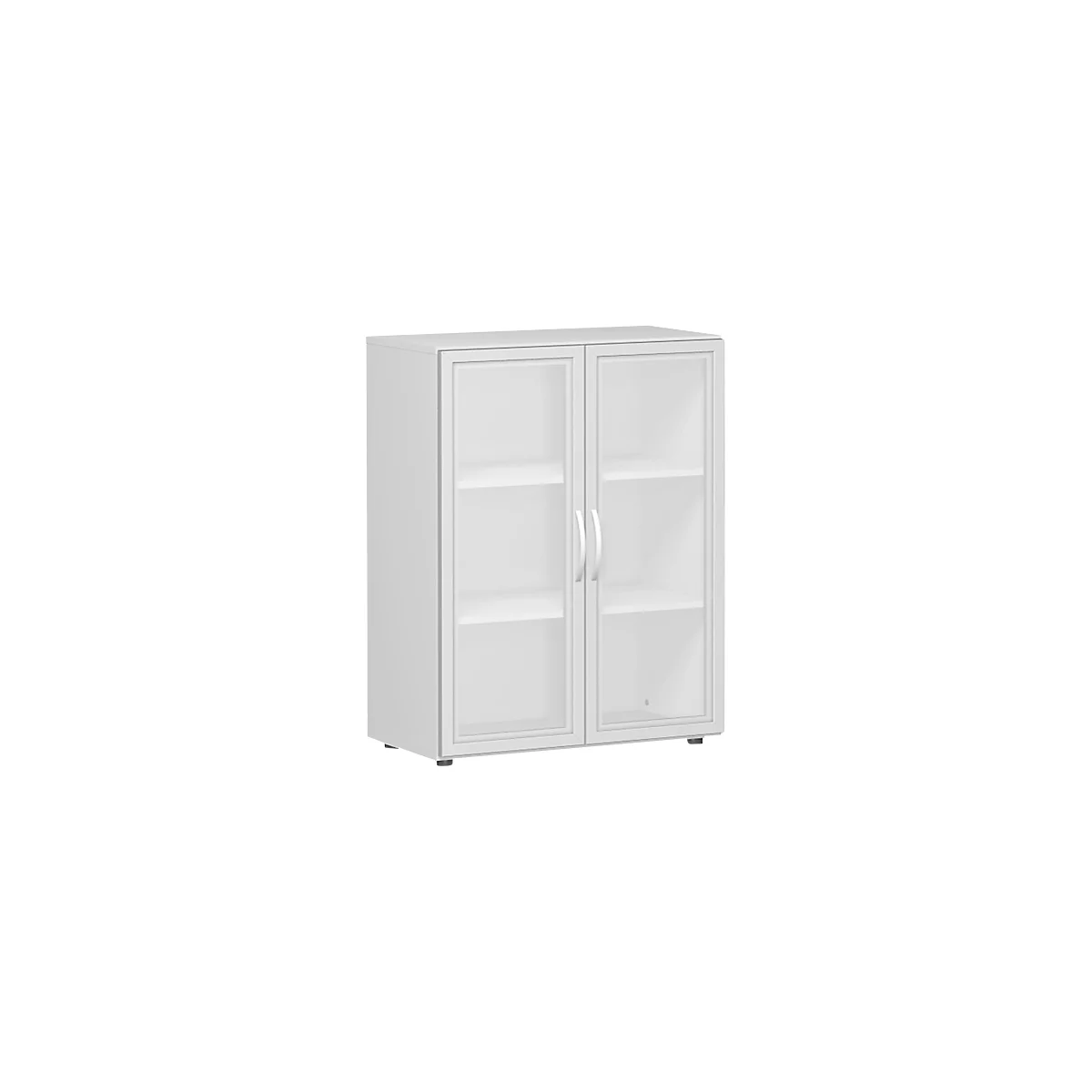 Glastürenschrank ALICANTE, 3 Ordnerhöhen, B 800 X T 420 X H 1104 Mm, Lichtgrau 1 Glastürenschrank ALICANTE, 3 Ordnerhöhen, B 800 X T 420 X H 1104 Mm, Lichtgrau