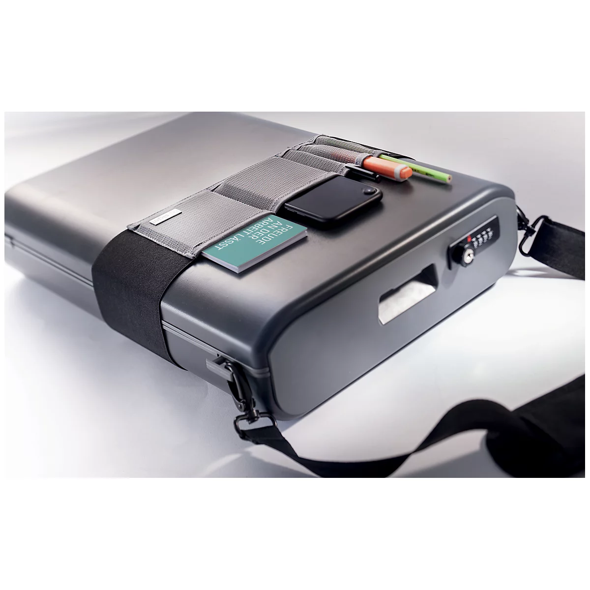 Gummiband Für Office Box S Serie Sigel Move It, 5 Einsteckfächer, L 400 X B 100 Mm, Schwarz-grau 3 Gummiband Für Office Box S Serie Sigel Move It, 5 Einsteckfächer, L 400 X B 100 Mm, Schwarz-grau – Bild 3