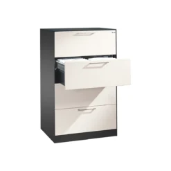 Hängeregistraturschrank ASISTO C 3000, 4 Schubladen, 2-bahnig, B 800 Mm, Anthrazit/weiß
