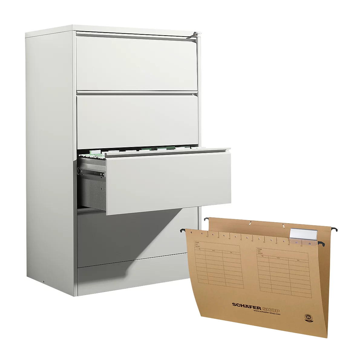 Hängeregistraturschrank + Hängemappen 50 Stück, Gratis 1 Hängeregistraturschrank + Hängemappen 50 Stück, Gratis