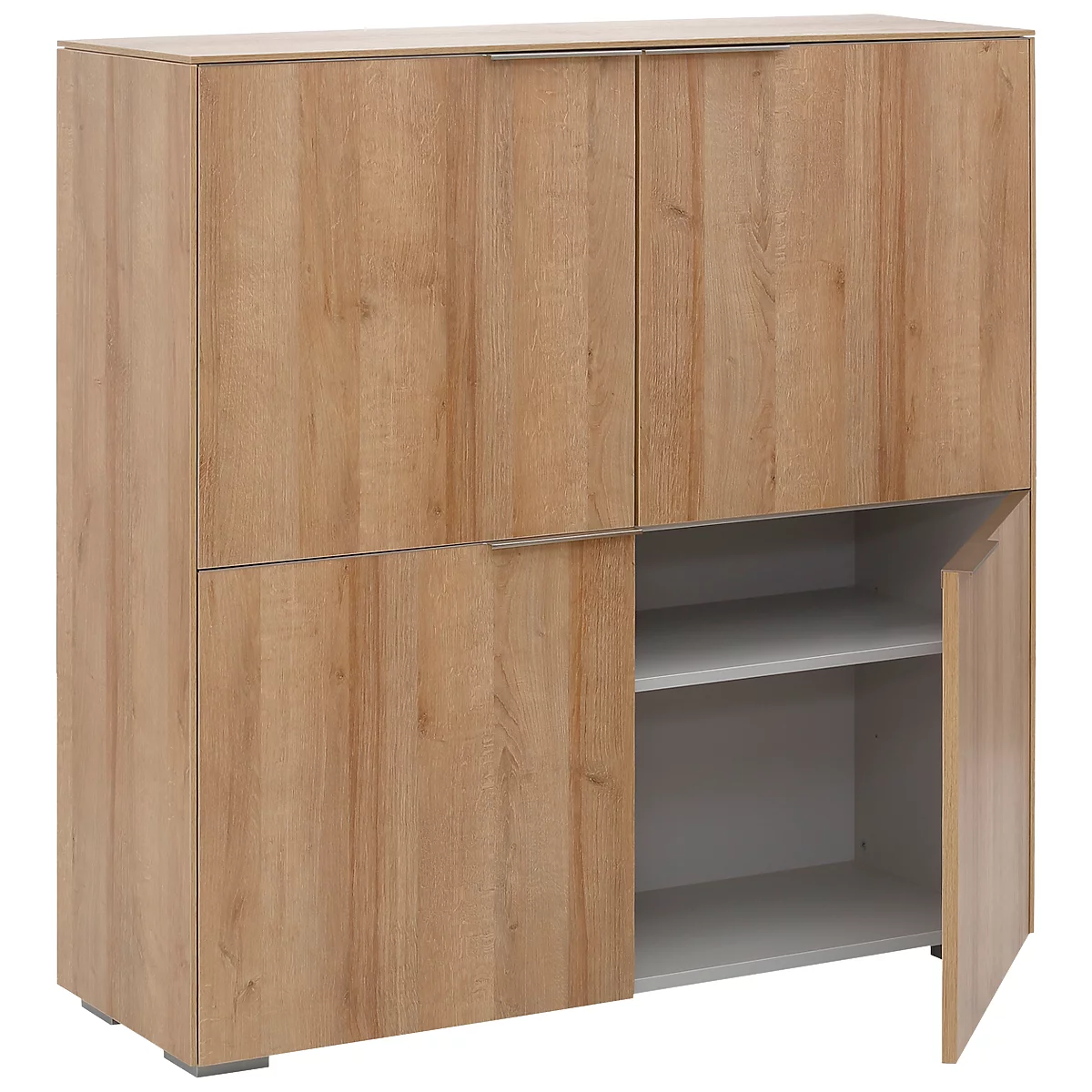 Highboard Amy, 4 Türen Mit Je 1 Fachboden, Abschließbar, B 1126 X 1140 Mm 2 Highboard Amy, 4 Türen Mit Je 1 Fachboden, Abschließbar, B 1126 X 1140 Mm – Bild 2