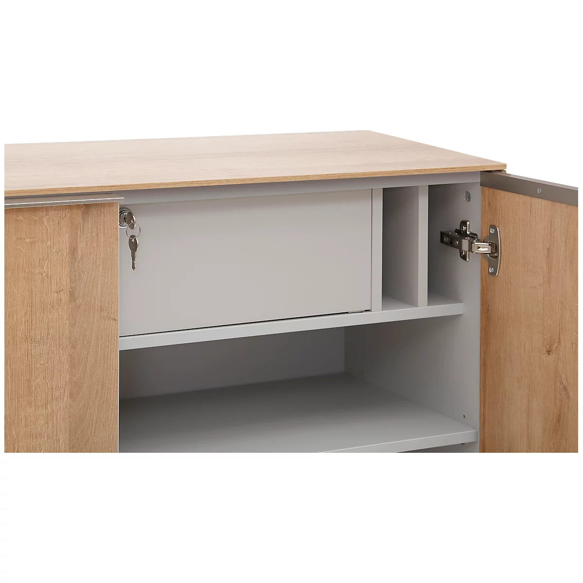 Highboard Amy, 4 Türen Mit Je 1 Fachboden, Abschließbar, B 1126 X 1140 Mm 5 Highboard Amy, 4 Türen Mit Je 1 Fachboden, Abschließbar, B 1126 X 1140 Mm – Bild 5