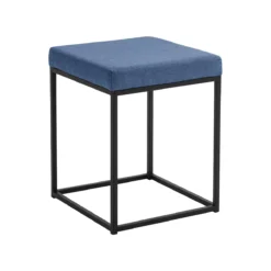 Hocker Paperflow Cube, Industrial Design, Polyesterbezug, Gestell Stahl & Sperrholz, B 370 X T 370 X H 480 Mm, Blau