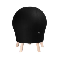 Hocker Sitness Alpine, Mit Integriertem Gymnastikball, Bezug 75 % Schurwolle, Schwarz