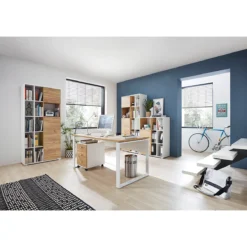 Home Office Aktenschrank LIONI, Aus Holz, 2 Türen, 4 Geschlossene & 11 Offene Fächer, B 850 X T 400 X H 1970 Mm, Weiß/Navarra Eiche 7 Home Office Aktenschrank LIONI, Aus Holz, 2 Türen, 4 Geschlossene & 11 Offene Fächer, B 850 X T 400 X H 1970 Mm, Weiß/Navarra Eiche -Berühmt Büromöbel Geschäft home office aktenschrank lioni aus holz 2 tueren 4 geschlossene 11 offene faecher b 850 x t 400 x h 1970 mm weiss navarra eiche img SI 113648 D