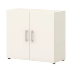 Home Office Aktenschrank TEMPIO, Aus Holz, 2 Türen, 2 OH, B 800 X T 340 X H 720 Mm, Weiß/weiß