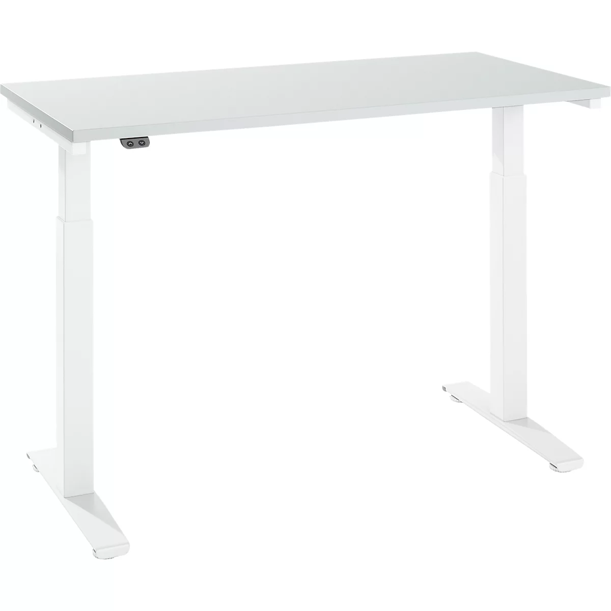 Home Office Schreibtisch Roll It, Elektrisch Höhenverstellbar, Rechteck, T-Fuß, B 1300 X T 650 X H 687-1187 Mm, Lichtgrau/weiß 1 Home Office Schreibtisch Roll It, Elektrisch Höhenverstellbar, Rechteck, T-Fuß, B 1300 X T 650 X H 687-1187 Mm, Lichtgrau/weiß