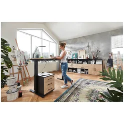 Home Office Schreibtisch TEMPIO, Elektrisch Höhenverstellbar, Geteilte Tischplatte Mit Klappe, B 1600 X T 700 X H 640-1280 Mm, Weiß -Berühmt Büromöbel Geschäft home office schreibtisch tempio elektrisch hoehenverstellbar geteilte tischplatte mit klappe b 1600 x t 700 x h 640 1280 mm weiss img WS 113665 G