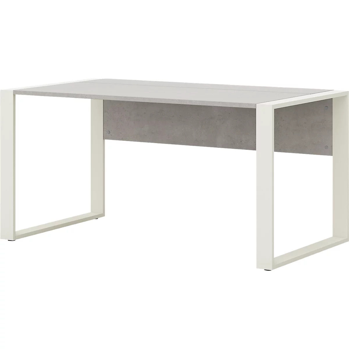 Home Office Schreibtisch TEMPIO, Rechteck, Kufen, B 1200 X T 800 X H 740 Mm, Weiß + Kabelführungsbügel 1 Home Office Schreibtisch TEMPIO, Rechteck, Kufen, B 1200 X T 800 X H 740 Mm, Weiß + Kabelführungsbügel