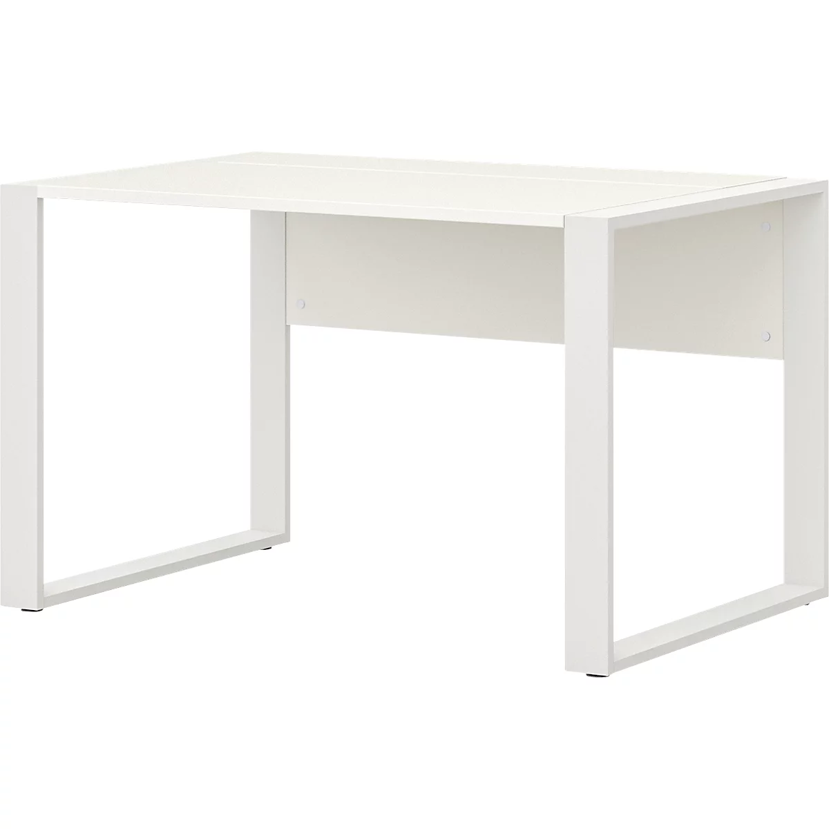 Home Office Schreibtisch TEMPIO, Rechteck, Kufen, B 1200 X T 800 X H 740 Mm, Weiß + Kabelführungsbügel 2 Home Office Schreibtisch TEMPIO, Rechteck, Kufen, B 1200 X T 800 X H 740 Mm, Weiß + Kabelführungsbügel – Bild 2