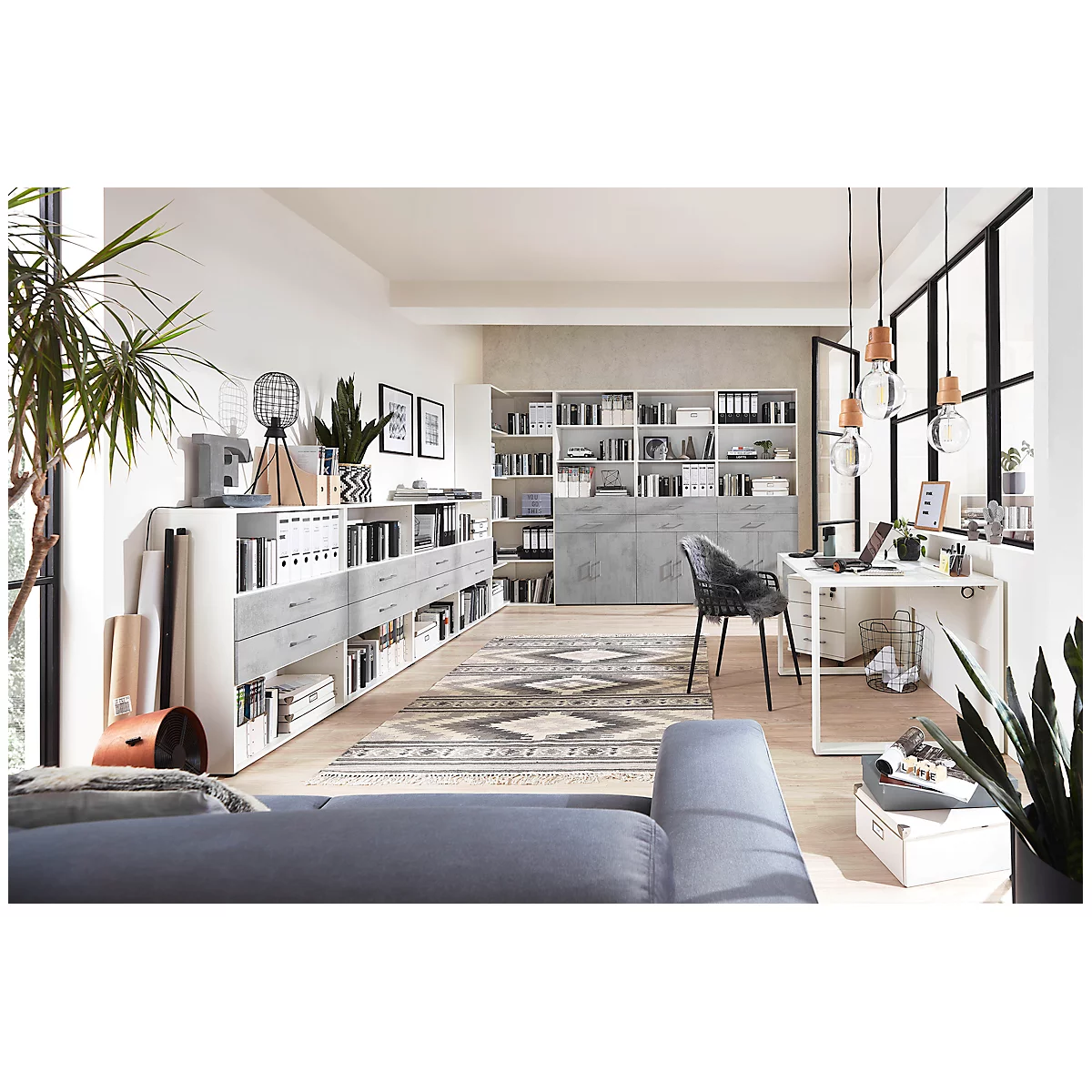 Home Office Schreibtisch TEMPIO, Rechteck, Kufen, B 1200 X T 800 X H 740 Mm, Weiß + Kabelführungsbügel 12 Home Office Schreibtisch TEMPIO, Rechteck, Kufen, B 1200 X T 800 X H 740 Mm, Weiß + Kabelführungsbügel – Bild 12