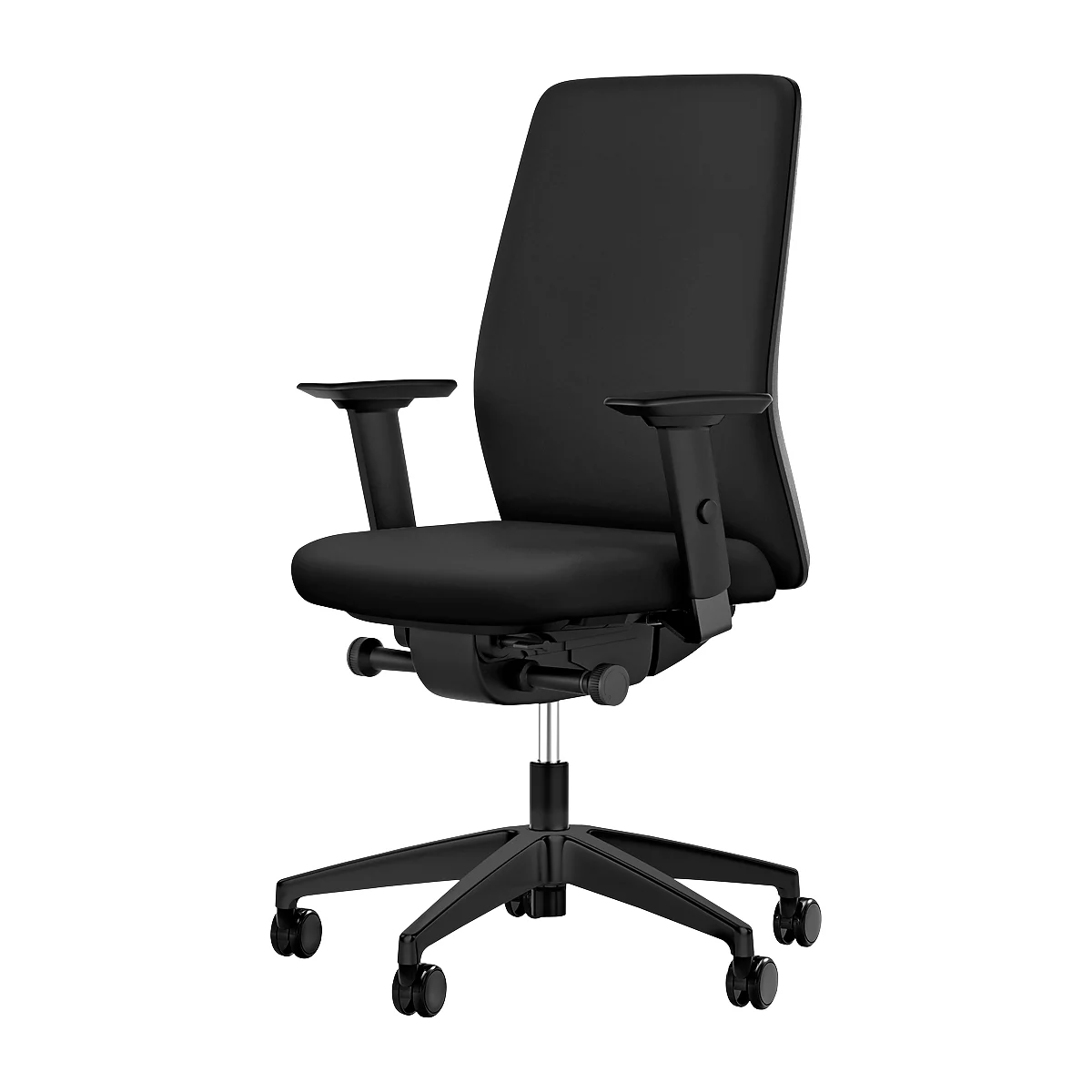 Interstuhl Bürostuhl AIMis1, Mit Armlehnen, Synchronmechanik, Flachsitz, Inkl. Sitzsensor S 4.0, Schwarz/schwarz 2 Interstuhl Bürostuhl AIMis1, Mit Armlehnen, Synchronmechanik, Flachsitz, Inkl. Sitzsensor S 4.0, Schwarz/schwarz – Bild 2