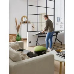 Klappbarer Schreibtisch, Mit 4 Feststellbaren Rollen, Rechteck, Rundrohr, B 1400 X T 600 X H 720 Mm, Weiß/schwarz -Berühmt Büromöbel Geschäft klappbarer schreibtisch mit 4 feststellbaren rollen rechteck rundrohr b 1400 x t 600 x h 720 mm weiss schwarz img SI 883210 G A5