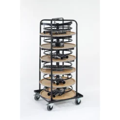 Komplettangebot 6 Stehtische/Bistrotische, Ø 700 Mm, Beige Marmoriert + Rollbehälter