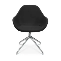 Konferenzsessel Topstar Sitness Life 2.0, Dreh-/sitzhöhenverstellbar, Armlehnen, B 450 X T 390 X H 520-550 Mm, 4-Fußgestell, Stahl Verchromt & Stoff, Schwarz